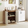 Tangkula Coffee Bar Cabinet 2-Door Kitchen Storage Cabinet w/ 5-Position Adjustable Shelf - 3 of 4