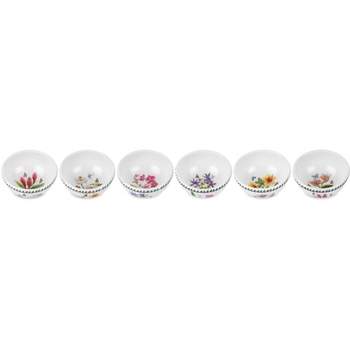Portmeirion Exotic Botanic Garden Individual Fruit Salad Bowl, Set of 6, Made in England - Assorted Floral Motifs,5.5 Inch