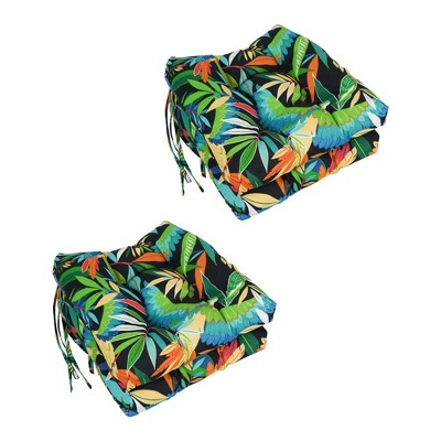Blazing Needles, 16-inch Spun Polyester Patterned Outdoor Square Tufted Chair Cushions (Set of 4)