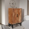 Royal Hampton 30 Inch Storage Cabinet with Black Iron Legs, Handcrafted Acacia Wood Construction - 2 of 4
