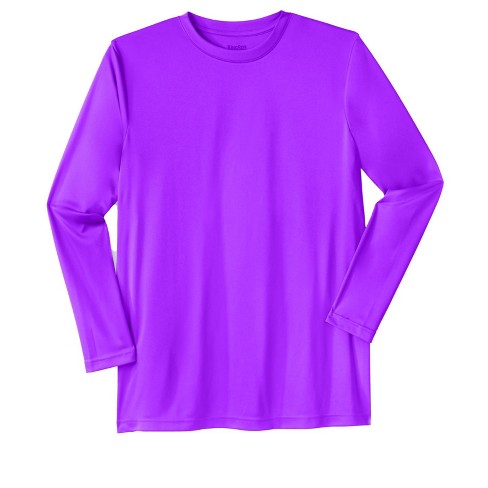 Kingsize Men s Big Tall Moisture Wicking Long sleeve Crewneck Tee Big 6xl Electric Purple Target