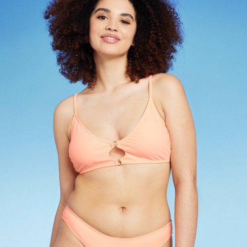Women's Twist-front Bralette Bikini Top - Wild Fable™ Orange S : Target
