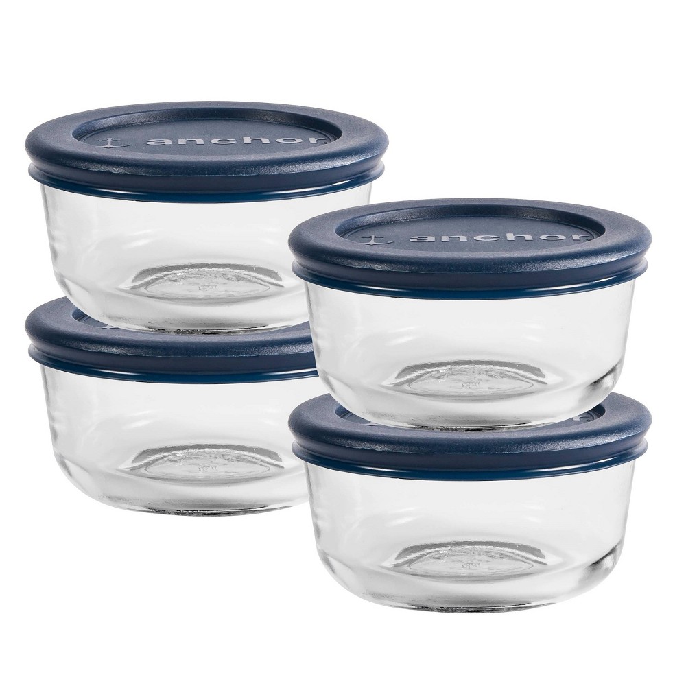 UPC 076440826289 product image for Anchor 1 Cup 4pk Round Containers with Blue Lids | upcitemdb.com