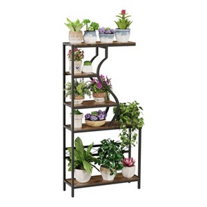 Artloge 5 Tier Metal Plant Stand Flower Holder Shelf Garden Flower Pots Organizer Bookcase Storage Cabinet Rack for Patio Livinging Room Hallway - 1 of 4