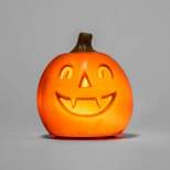 5" Light Up Pumpkin with Happy Vampire Face and Crescent Eyes Halloween Decorative Prop - Hyde & EEK! Boutique™