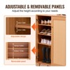 VEVOR Rattan Shoe Cabinet, 5 Tiers Shoe Storage Organizer with 2 Doors and Adjustable Shelves, 40.35" Tall, Light Wood Color - 4 of 4
