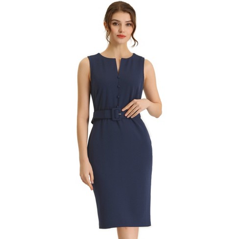 Allegra K Women's Crew Neck Short Sleeve Business Elegant Office Peplum  Sheath Dresses : Target