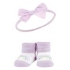 Hudson Baby Infant Girls Headband and Socks Giftset, Purple Mint Rainbow, One Size - 3 of 4