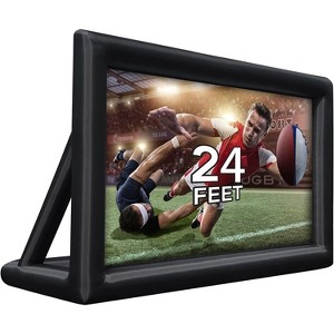 Inflatable Projector Screen - Portable Blow Up Outdoor Screen with Front & Rear Projection, Rope, Air Blower, Ground Nails & Carry Bag for Party - 1 of 4