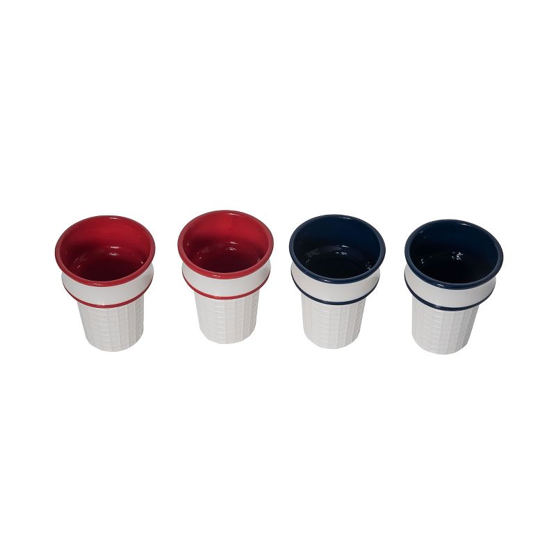 Transpac Dolomite Reuseable Patriotic Themed Cake Cup Ice Cream Cone Shaped Dessert Bowls,4.75H Inches, 2 of 5