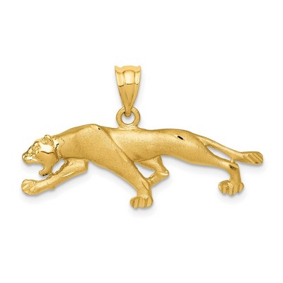 Black Bow Jewelry 14k Yellow Gold Polished and Satin Panther Pendant
