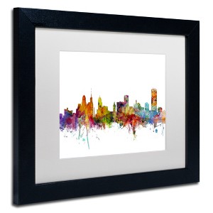 Trademark Fine Art -Michael Tompsett 'Buffalo New York Skyline' Matted Framed Art - 1 of 4