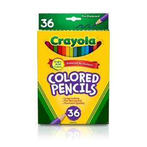 Crayola 36pk No.2 Colored Pencils: Presharpened, Non-Toxic, School Supplies for Kids, Multicolor, 3.3mm Point Size - 1 of 4