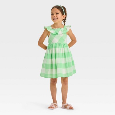 Image of Toddler Girls' Gingham Dress - Cat & Jack™ Green 18M