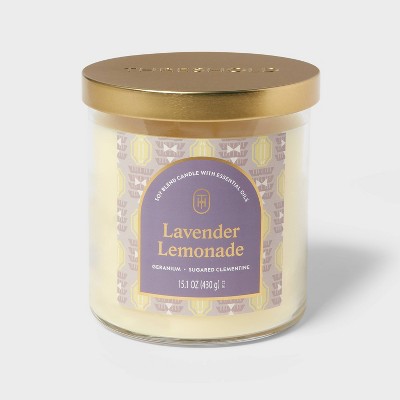 2-Wick Glass Jar Candle with Lid Lavender Lemonade 15.1oz - Threshold™