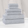 Viscose Cotton Blend Medium Weight Soft Textured Ribbed Towel Set by Blue Nile Mills - 2 of 4