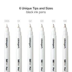 KINGART PRO Inkline Fine Line Pens , 6 pc - 1 of 4
