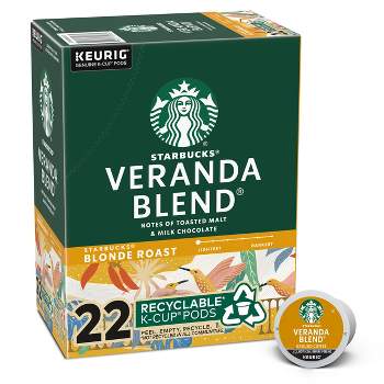 Starbucks Blonde Light Roast K-Cup Coffee Pods Veranda Blend for Keurig Brewers