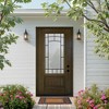 Lirago Fiberglass Front Doors 36  inch  x 80  inch  with Brickmould Vinyl Frame Dark Brown 3 4 View Frosted Glass Classic Style Left Hand Inswing - 2 of 4