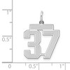Black Bow Jewelry Sterling Silver, Jersey Collection, Medium Number 37 Pendant - 4 of 4