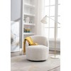CAVINAS Teddy Fabric Swivel Accent Armchair, Barrel Chair with Ergonomic Backrest & Black Powder-Coated Metal Ring - 4 of 4