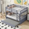 Ridstar 78.6 in. W Full-Size Rubberwood Bed with Pull-Out Bed, Ladder & Guardrail-Gray - 2 of 4