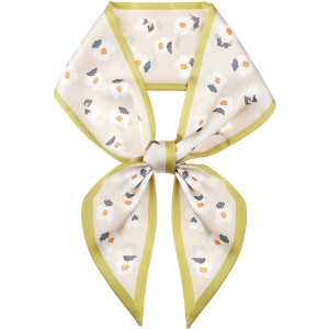 INSPIRE CHIC Women's Floral Printed Flowers Skinny Long Satin Silky Neck Scarves 1Pc - 1 of 4