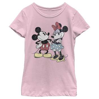 Girl's Disney Mickey Mouse & Minnie Vintage Couple T-shirt : Target