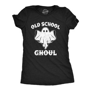Womens Funny T Shirts Old School Ghoul Sarcastic Halloween Ghost Graphic Novelty Tee For Ladies - Crazy Dog Women's T Shirt - 1 of 4