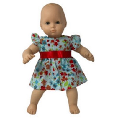 Детские куклы Doll Clothes Superstore Blue Flowers Dress Fits 15 Inch Baby Dolls — фото 3