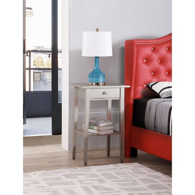 NicBex 28"H Wood Nightstand with Drawer,Bedside Tables with Open Shelf for Bedroom,Living Room