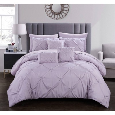 King 10pc Valentina Comforter Set Lavender - Chic Home Design