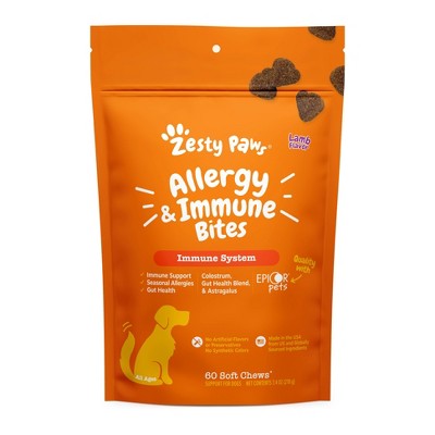 Zesty Paws Allergy and Immune Bites for Dog Lamb Flavor - 60ct