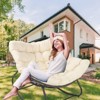 COMHOMA Patio Lazy Chair, Outdoor Egg Shaped Rocking Relax Sofa with Rattan - 2 of 4