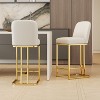 White Dining Room Bar Chairs Set of 2 Modern Bar Chairs Comfortable High Stools - 4 of 4