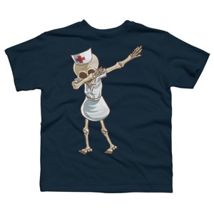 Boy's Design By Humans Halloween Dabbing Funny Skeleton Nurse RN Costume Gift By COVI T-Shirt - 1 of 3