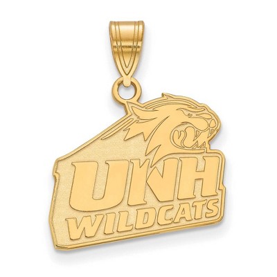 Black Bow Jewelry 14k Yellow Gold New Hampshire Wildcats NCAA Medium Pendant