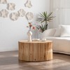 NicBex Nesting Coffee Table Set of 2, Textured Cylinder End Side Tables, Vintage Modern Style for Living Room Office Balcony Yard - 2 of 4