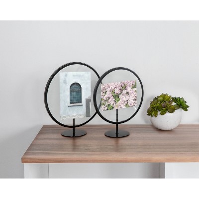 Black Iron 4x6 Floating Tabletop and Wall Picture Frame