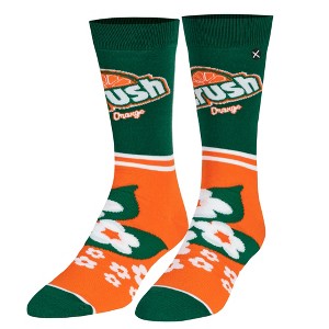 Odd Sox, Crush Orange Half Stripe, Funny Novelty Socks, Large - 1 of 4