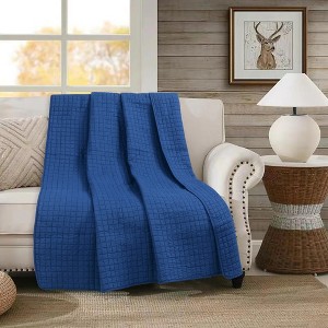Marcielo 100% Cotton Quilted Decorative Throw Blanket Quilt - 1 of 4