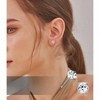 Cut White Sterling Silver Cubic Stud Earrings for Women Elegant and Charming - 2 of 4