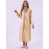 INSPIRE CHIC Women's 2 Pcs Satin Silky V-neck Camisole Comfortable Bridesmaid Robes - 2 of 4
