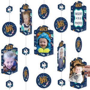 Big Dot of Happiness Blast Off to Outer Space - Rocket Ship Baby Shower or Birthday Party Vertical Photo Garland 35 Pieces - 1 of 4