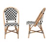 bali & pari Ambre Modern French Black and White Weaving Natural Rattan 2-Piece Bistro Chair Set - 4 of 4