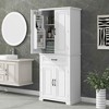 MAYEERTY Bathroom Cabinet Doors Drawer Multiple Storage Adjustable Shelf White - 2 of 4