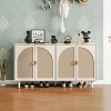 Okak Modern Bedroom Dressers with 2 Rattan Door 3 Drawer,Chest of Drawers for Living Room Bedroom,Entryway Study,Wooden Dresser Cabinet - 2 of 4