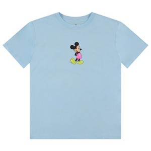 Ladies Mickey Mouse Fashion Shirt - Disney Mickey Mouse Front and Back Tee - Mickey Mouse Tee (Blue, Large) - 1 of 4