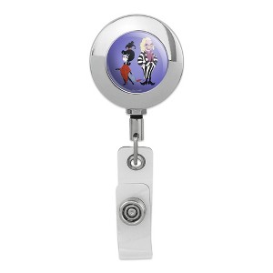 Beetlejuice Animated Series Beetlejuice And Lydia Metal Chrome Badge ID Card Holder Clip - 1 of 3