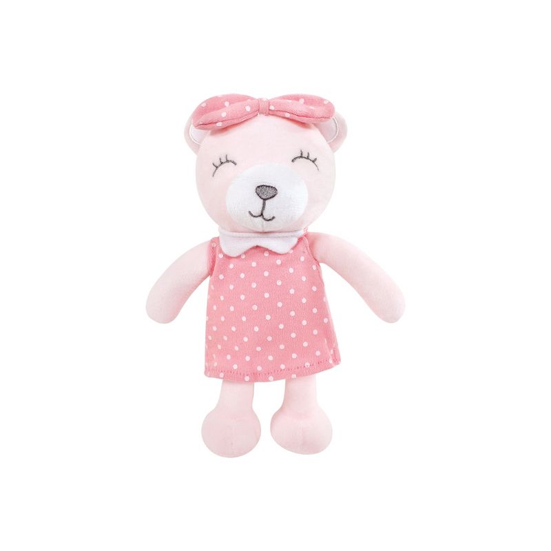 Hudson Baby Infant Girl Plush Bathrobe and Toy Set, Bear Girl, One Size, 4 of 5